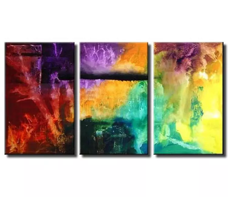 fluid painting - original colorful abstract painting on canvas modern big wall art for living room and office