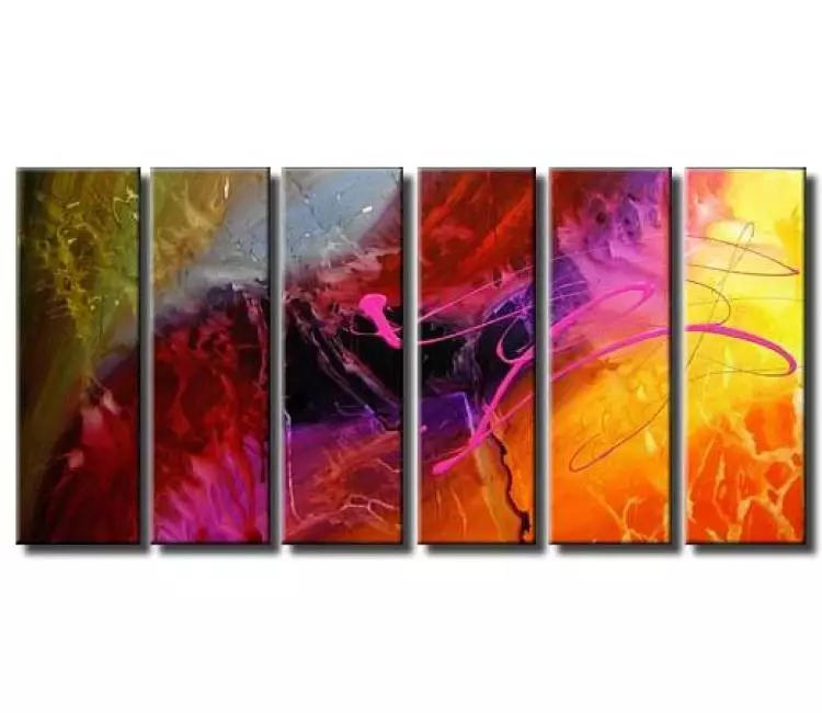 fluid painting - original colorful abstract painting on canvas big modern living room wall art
