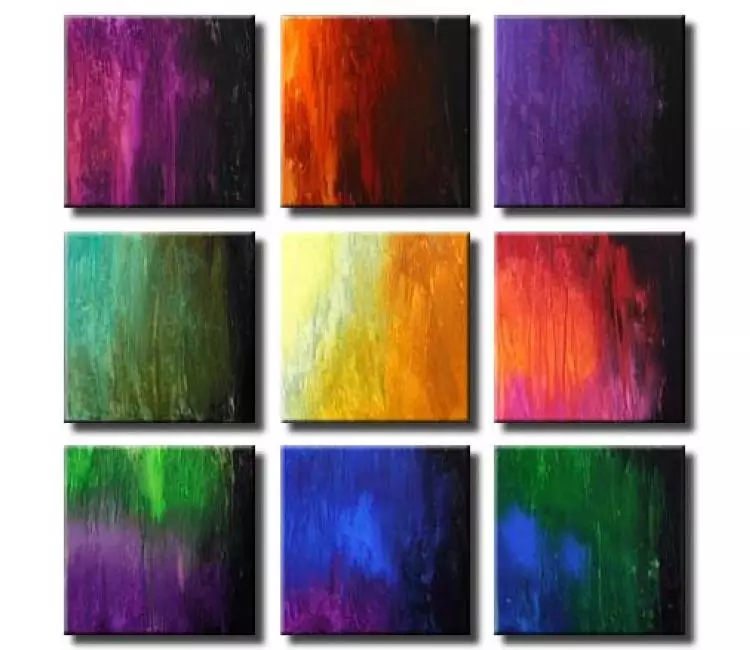 abstract painting - colorful abstract paintings on canvas original modern living room multi panel wall art