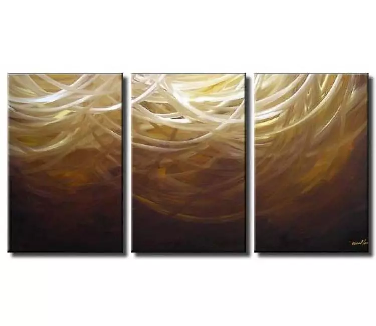 arcs painting - brown abstract painting on canvas original modern wall art for living room