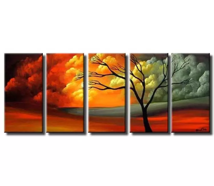 landscape paintings - colorful landscape painting on canvas modern original contemporary tree art decor