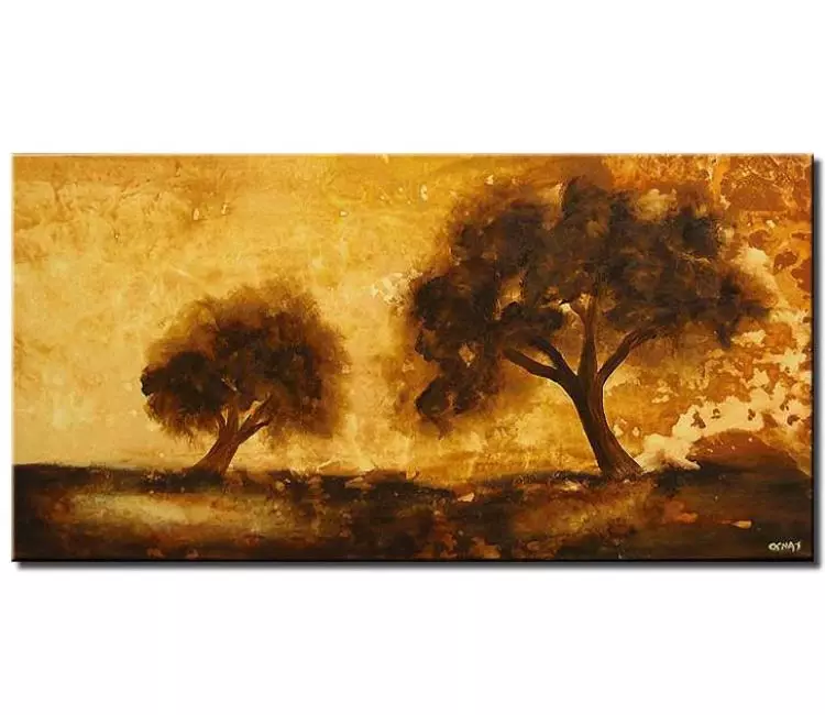 forest painting - modern brown trees painting on canvas original abstract landscape painting beautiful mothers day gift