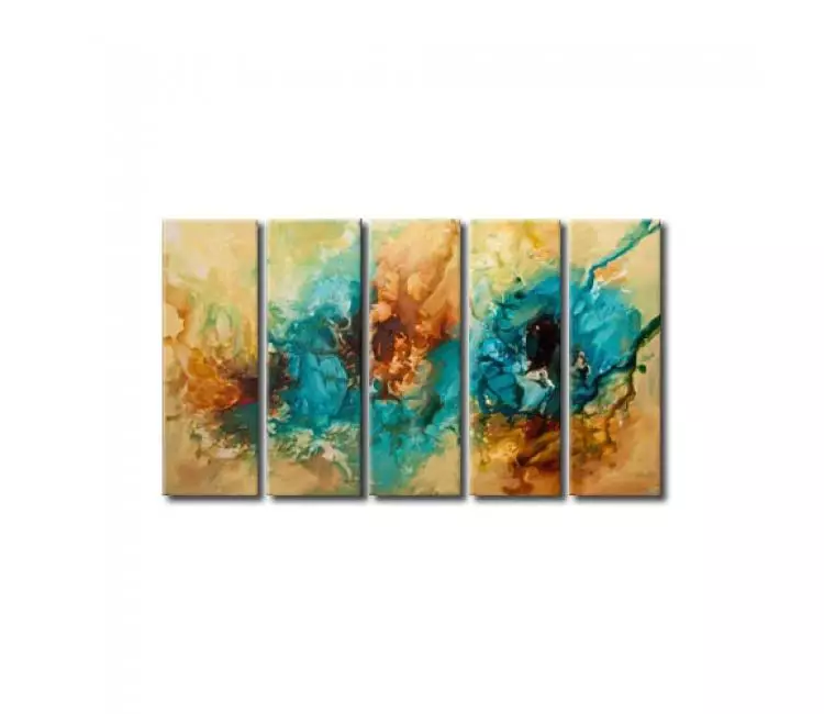 fluid painting - big wall art for living room contemporary original teal abstract art turquoise living room wall art