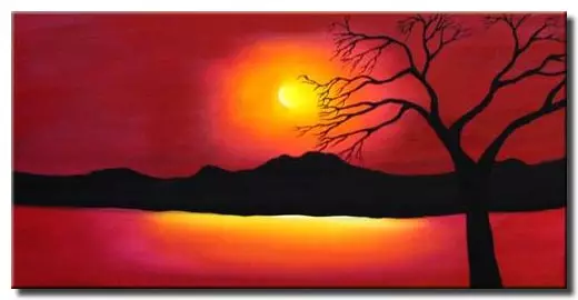 easy sunset scenery paintings