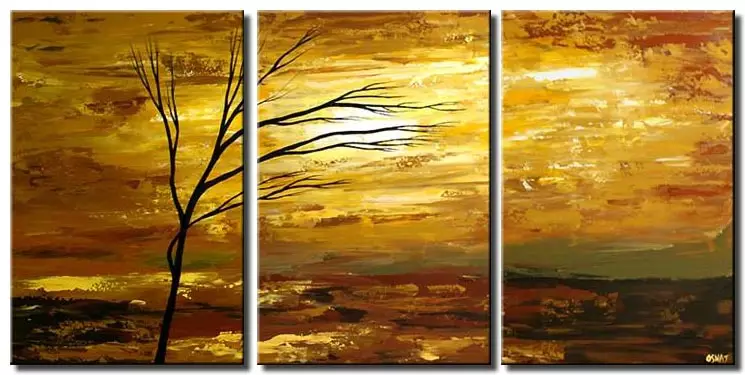 Large Abstract Triptych Wall Art Framed Colorful Paintings On Canvas I