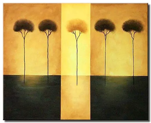 modern abstract trees painting