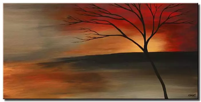 tree painting on canvas modern minimalist abstract landscape art