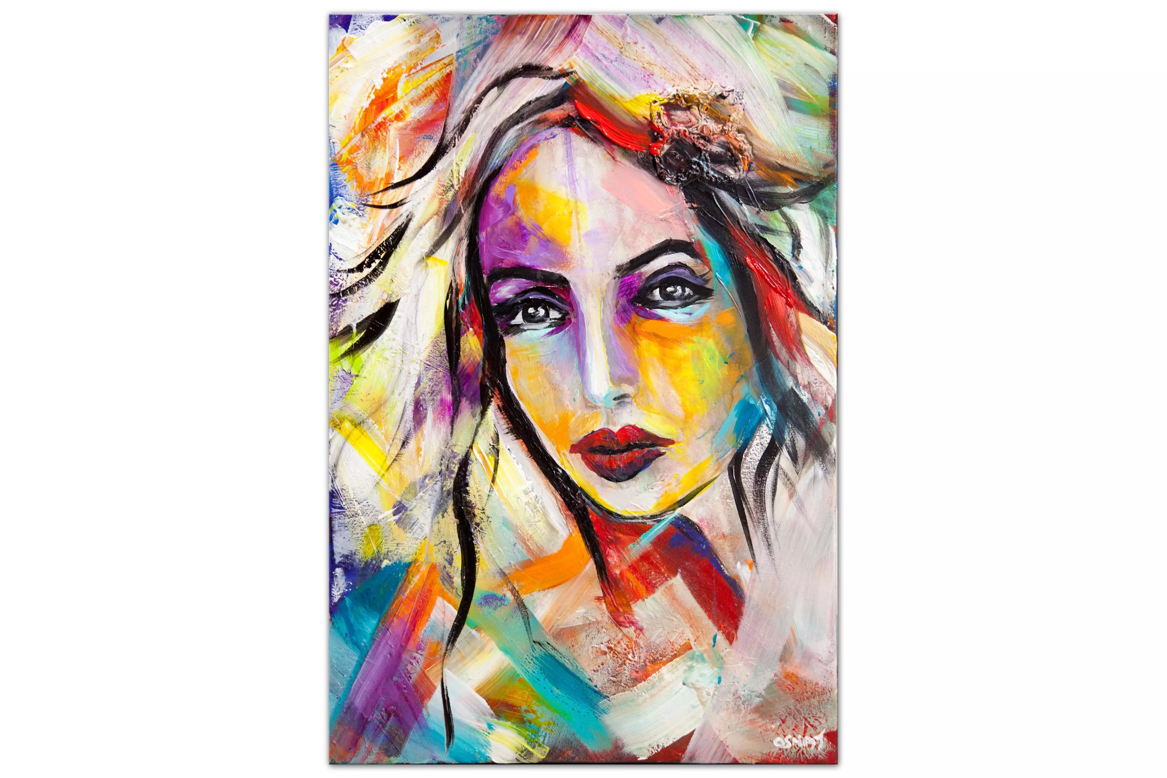 abstract watercolor painting face