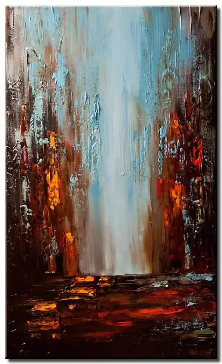 Original Acrylic Painting on Canvas Texture Forest Knife Abstract