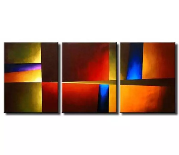 geometric painting - triptych canvas wall decor