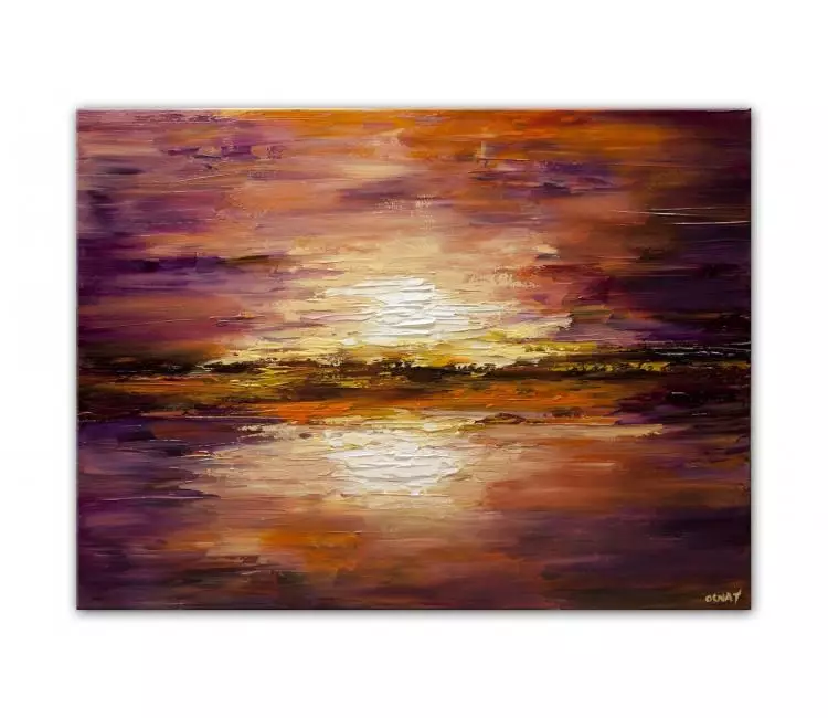 print on canvas - red landscape large colorful light sunset