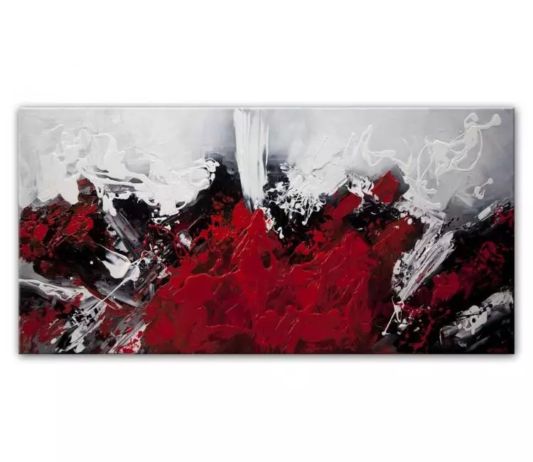 print on canvas - red modern wall art dark white background art