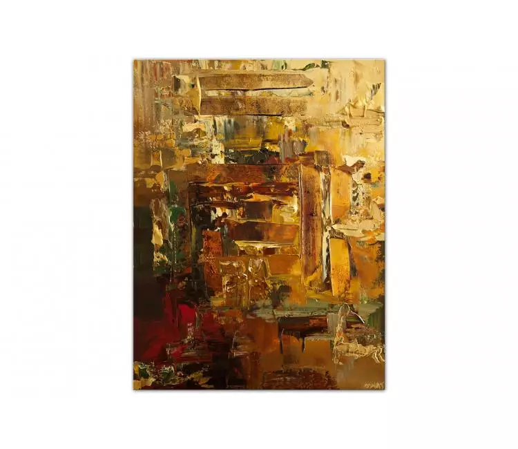 abstract painting - contemporary abstract art on canvas original gold painting textured art home decor