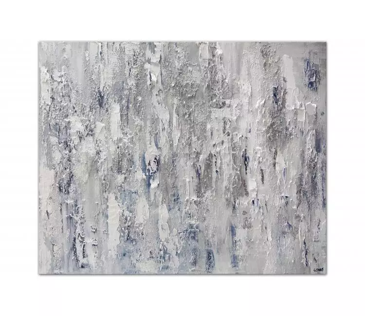 minimalist painting - minimalist grey white blue abstract art on canvas original 3d textured abstract painting modern living room art