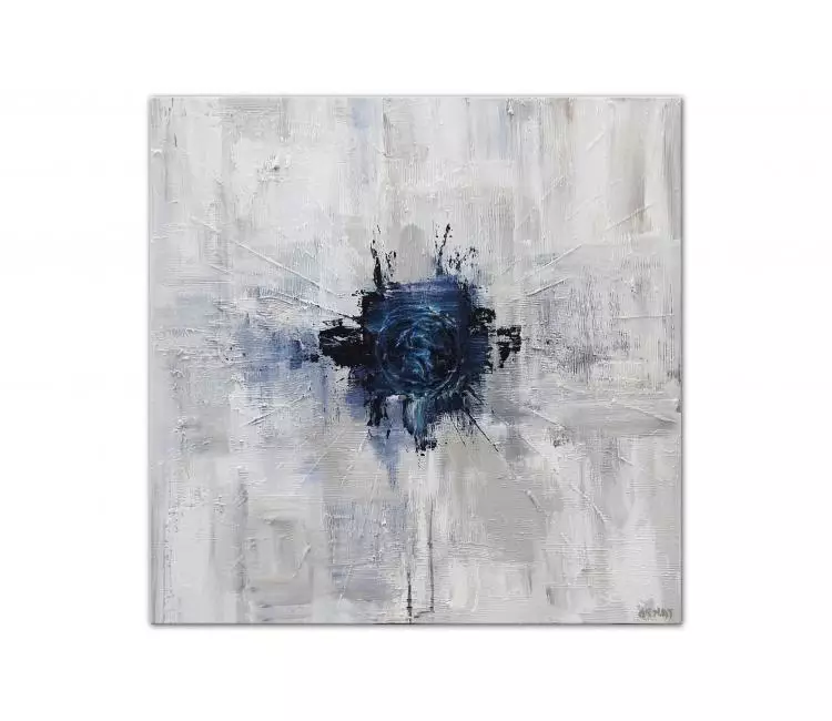 minimalist painting - original modern blue white abstract art on canvas minimalist abstract painting contemporary art