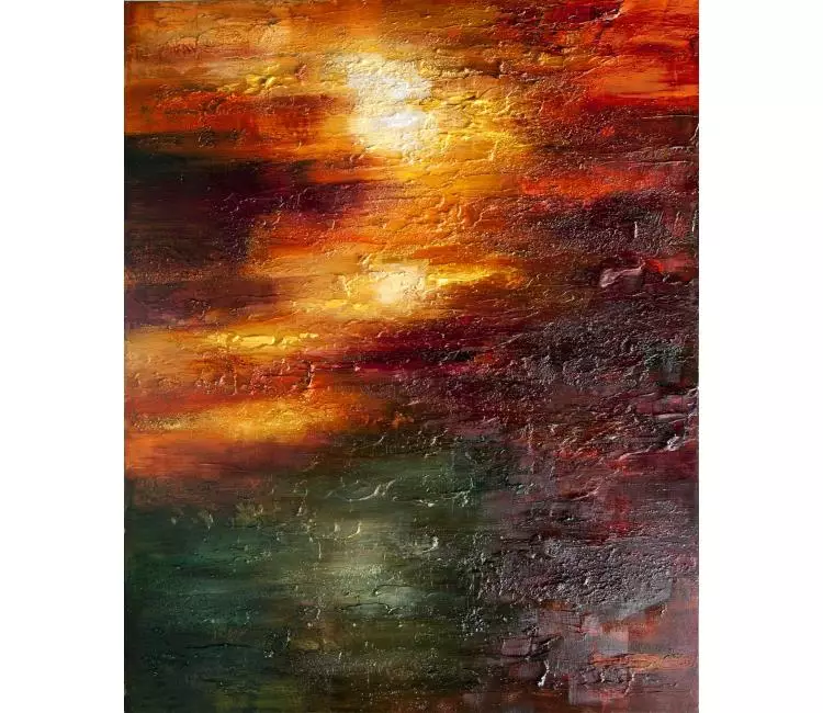 abstract painting - large red green abstract painting on canvas original modern textured art