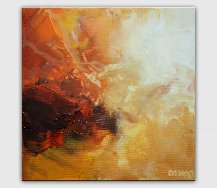 abstract painting - original orange abstract painting on canvas modern home decor contemporary art