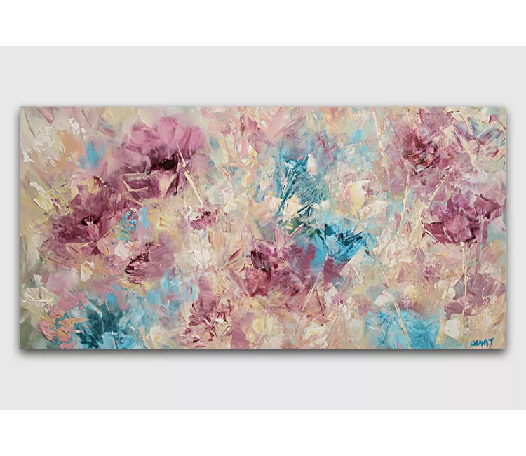 floral painting - beautiful pastel floral painting on canvas pastel flowers painting modern home decor