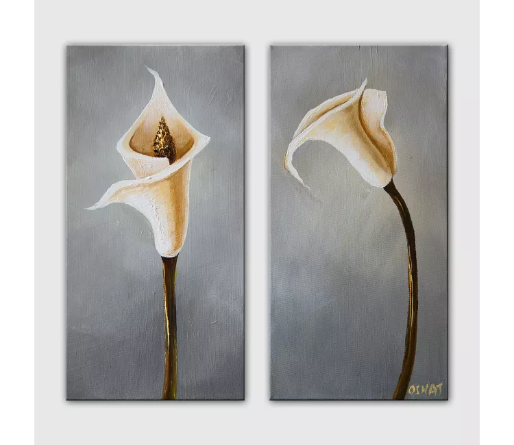 floral painting - small floral painting on canvas original minimalist flowers paintings modern home art