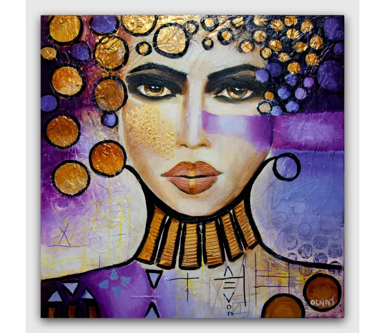 figure painting - original woman face painting on canvas fantasy art modern home decor