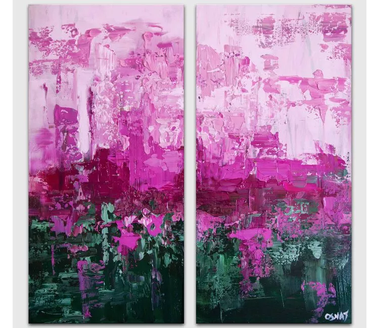 abstract painting - cool hot pink abstract art on canvas textured abstract painting modern art