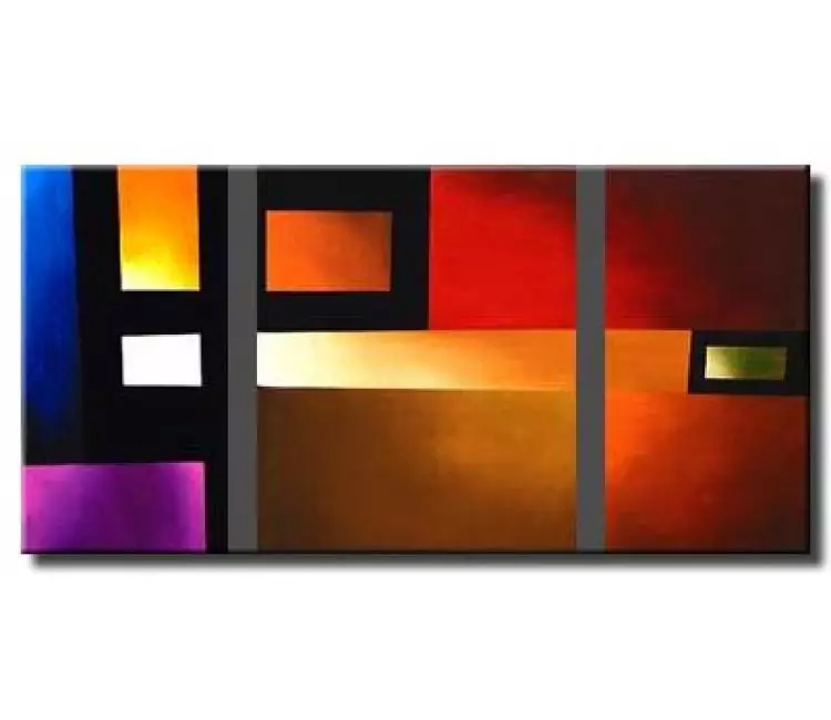 abstract painting - triptych canvas squares