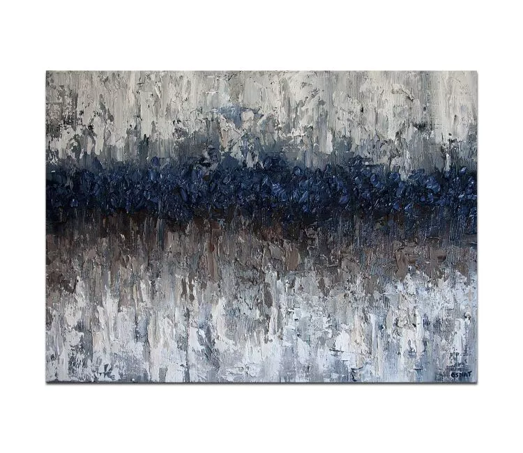 abstract painting - contemporary abstract art for living room bedroom dining room office large modern dark blue abstract painting for home decor