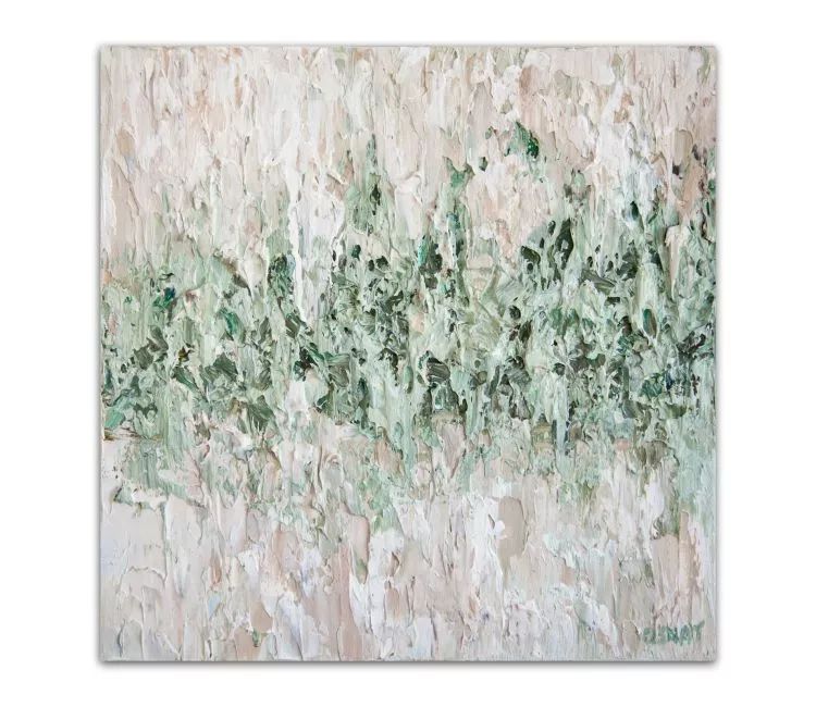 minimalist painting - contemporary abstract art for home decor original modern sage green abstract painting textured