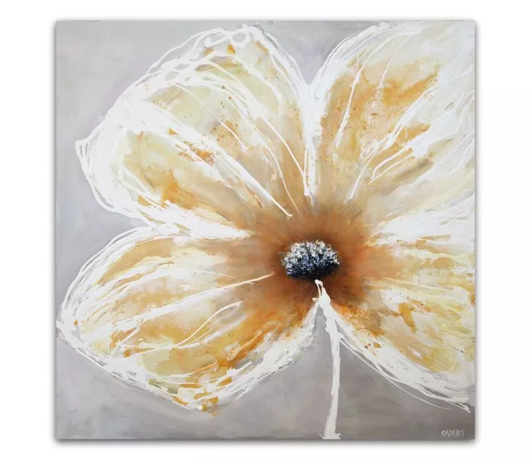 floral painting - big abstract flower painting modern artwork for living room art