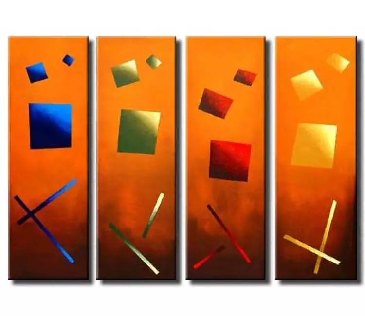 geometric painting - multi panel canvas modern squares