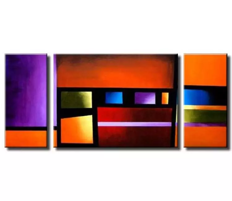 geometric painting - contemporary colorful abstract painting