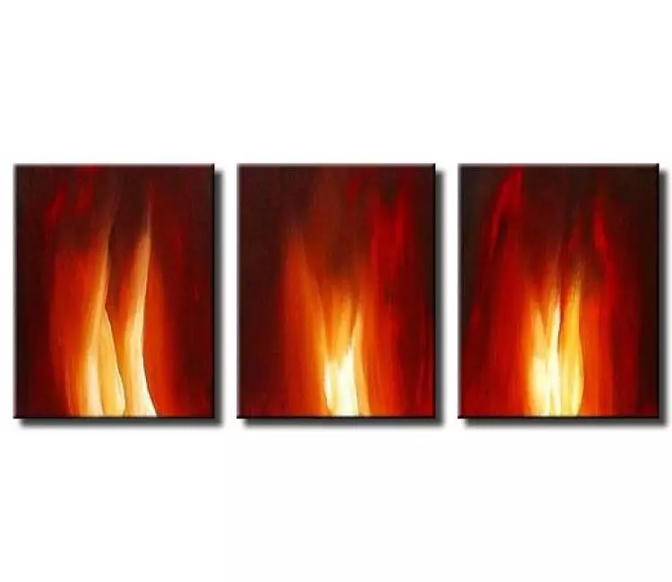 fire painting - fire art on canvas large modern artwork original red abstract painting for living room and home decor