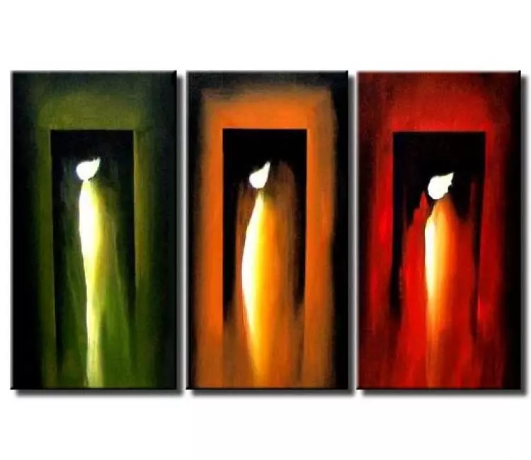 fire painting - original angels art on canvas modern abstract painting