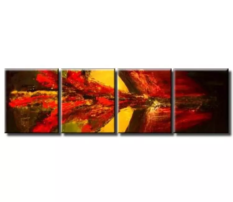 abstract painting - modern artwork original abstract painting on canvas in red color