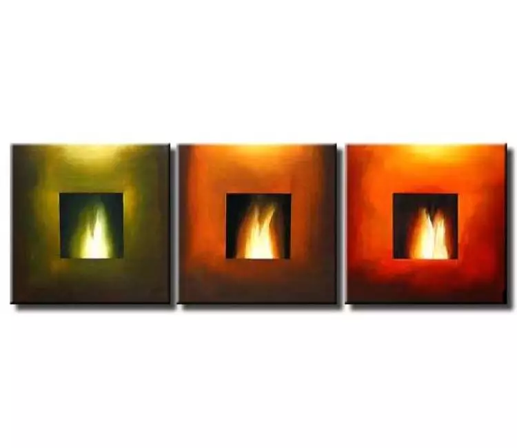 fire painting - fire art on canvas modern abstract painting