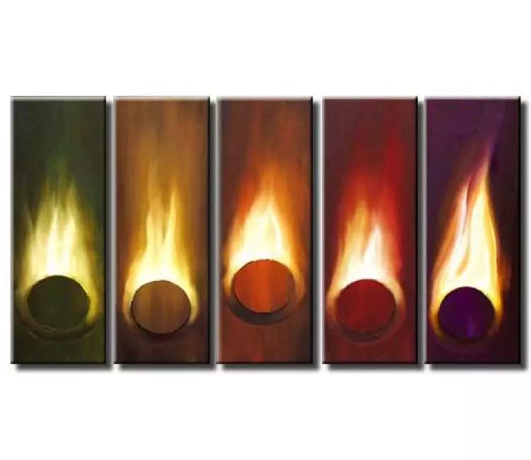 fire painting - contemporary abstract art colorful fire wall painting on canvas for modern living room and home decor