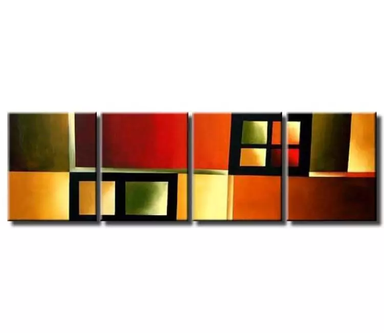 geometric painting - multi panel modern abstract