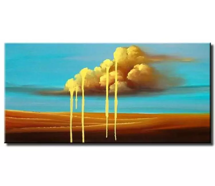 trees painting - abstract skyscape wall art modern original acrylic painting for living room home decor