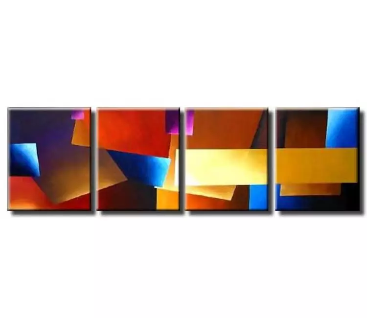 geometric painting - contemporary geometric abstract art colorful wall painting on canvas for modern living room and home decor