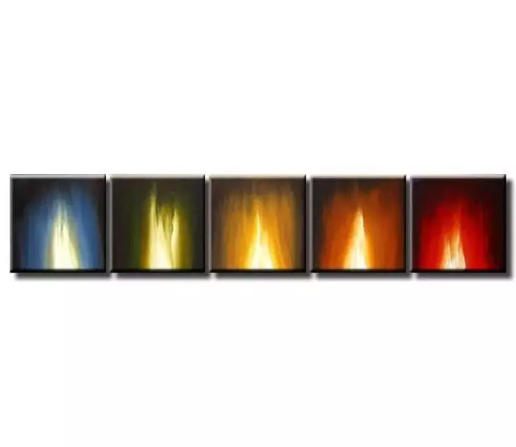 fire painting - contemporary abstract wall painting on canvas original fire art for modern living room and home decor