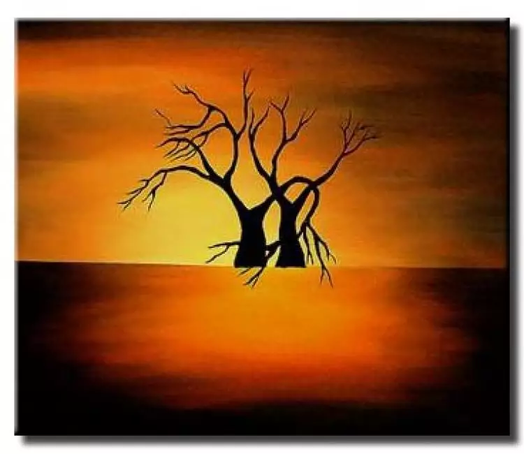 original abstract trees painting on canvas modern romantic abstract wall art