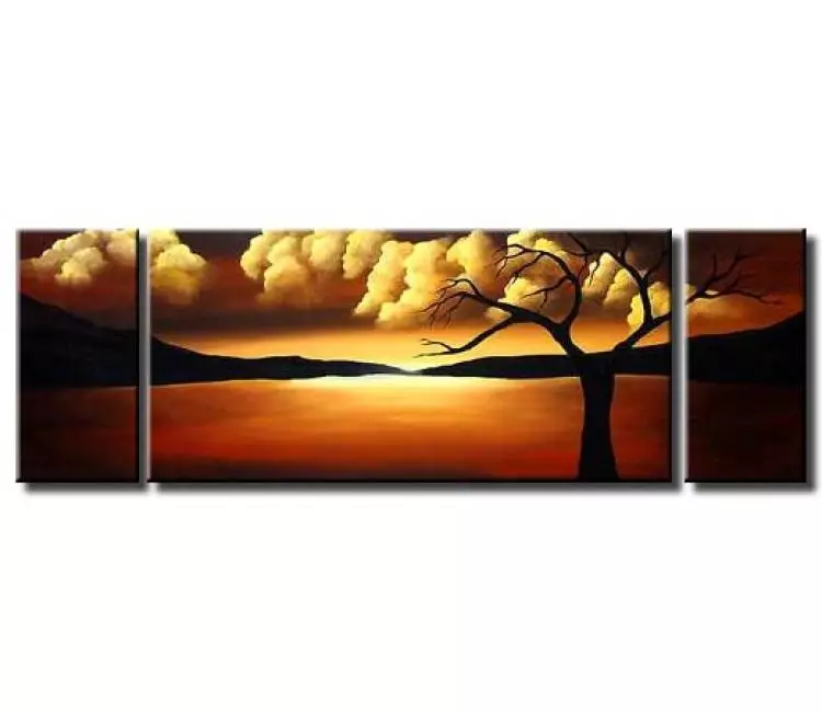 trees painting - original landscape painting on canvas modern abstract wall painting living room wall art