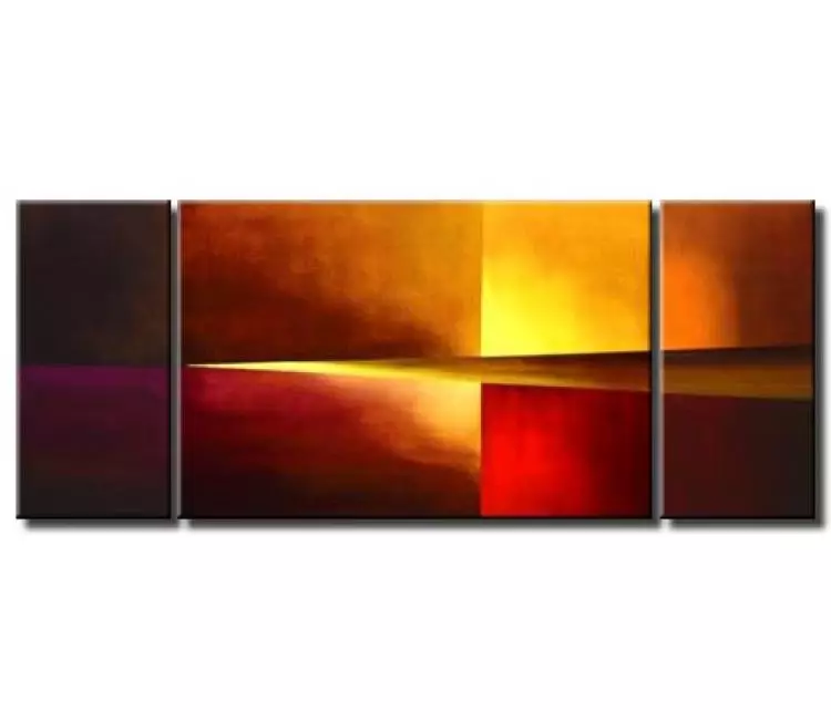 geometric painting - abstract triptych modern wall painting