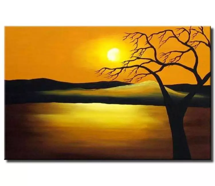 landscape painting - original landscape painting on canvas modern abstract sunrise painting living room wall art