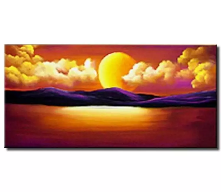 landscape paintings - modern abstract landscape moon painting on canvas contemporary art