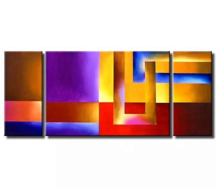 contemporary geometric abstract art wall painting on canvas for modern living room and home decor