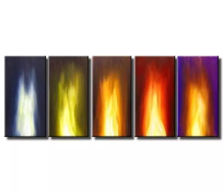 fire painting - contemporary abstract wall painting on canvas original fire art for modern living room and home decor