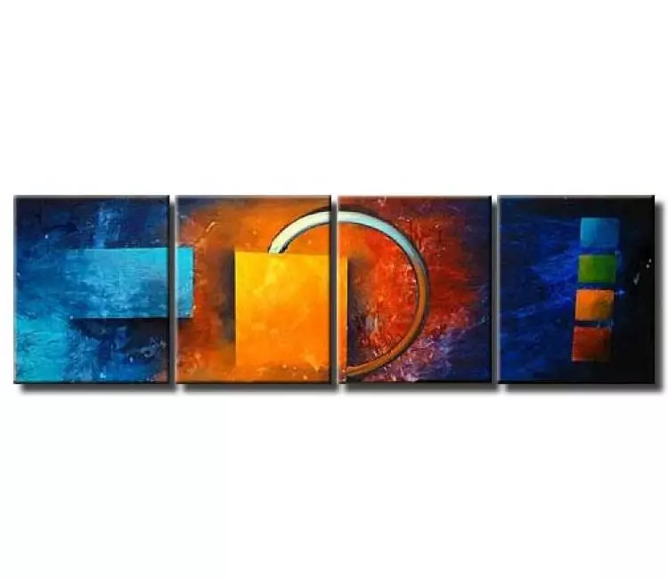 geometric painting - abstract eclipse modern wall painting by osnat tzadok