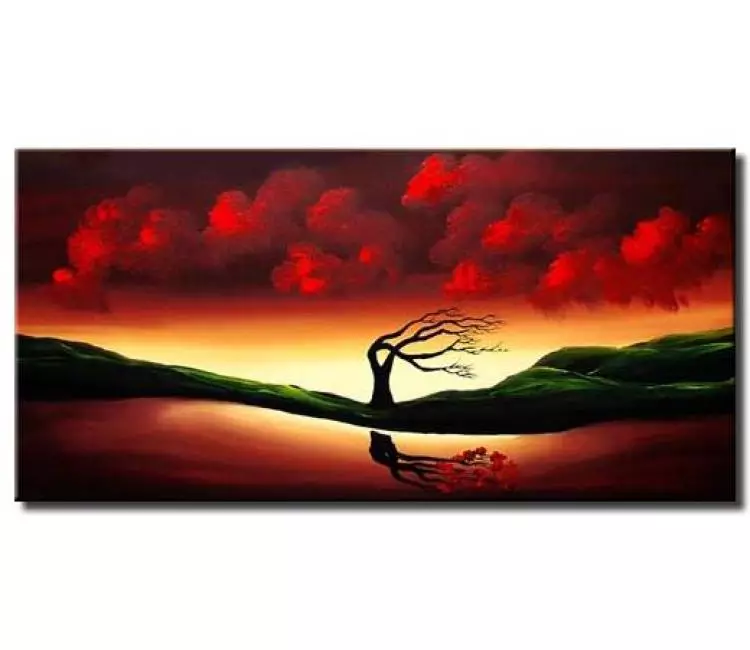 landscape painting - beautiful abstract landscape painting on canvas original art for modern living room and home decor