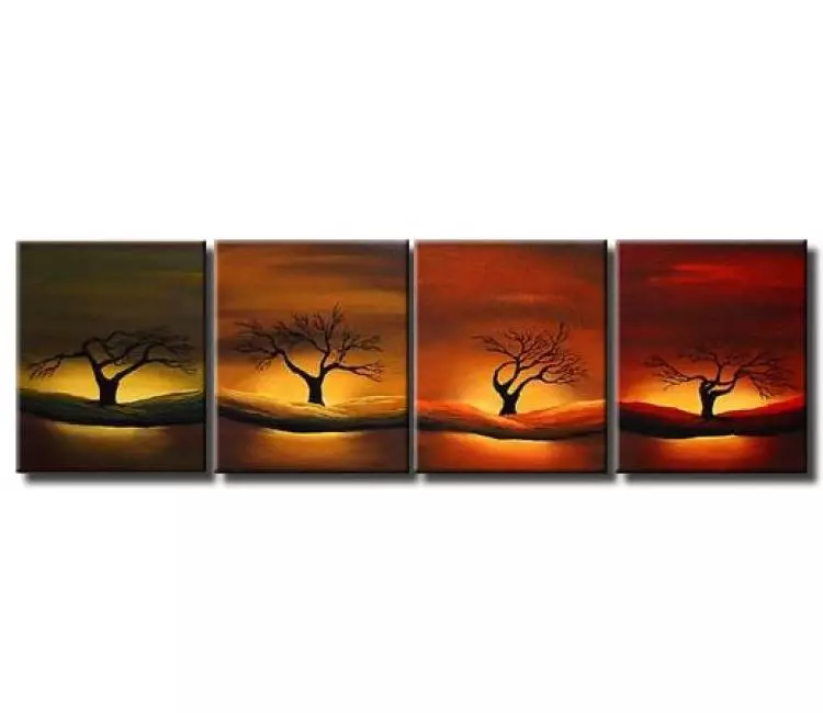 landscape painting - beautiful large abstract trees painting on canvas original art for modern living room and home decor